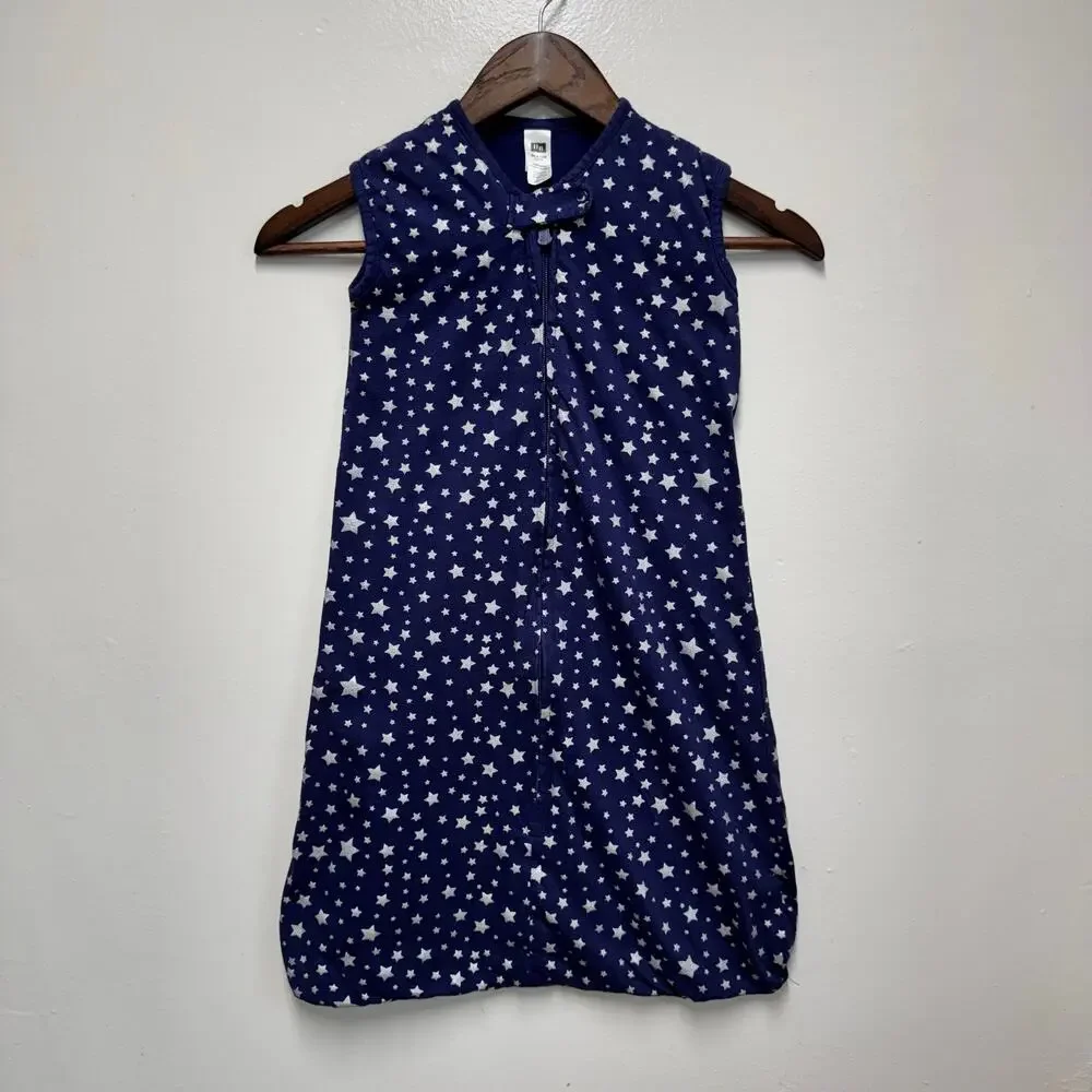 Hudson Baby Sleep Sack 6-12M Cotton Star Print Wearable Blanket Navy